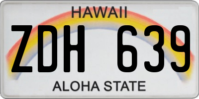 HI license plate ZDH639