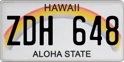 HI license plate ZDH648