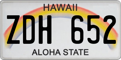HI license plate ZDH652