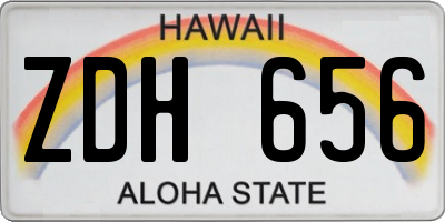 HI license plate ZDH656