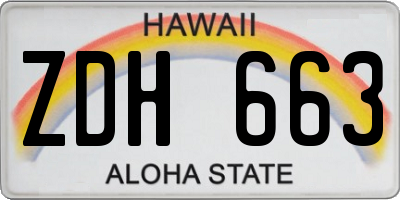 HI license plate ZDH663