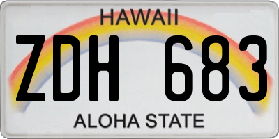HI license plate ZDH683