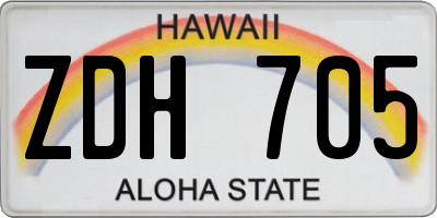HI license plate ZDH705