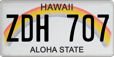 HI license plate ZDH707