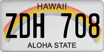 HI license plate ZDH708