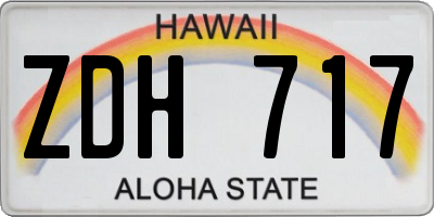 HI license plate ZDH717