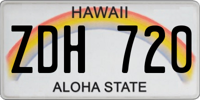 HI license plate ZDH720