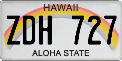 HI license plate ZDH727
