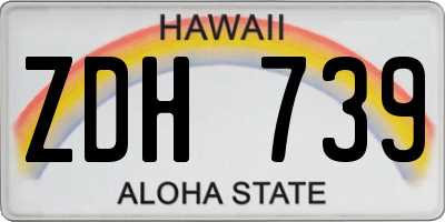 HI license plate ZDH739
