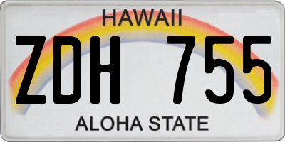 HI license plate ZDH755