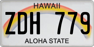 HI license plate ZDH779