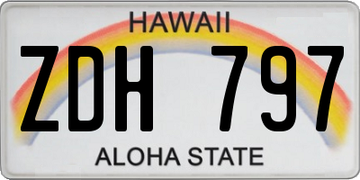 HI license plate ZDH797