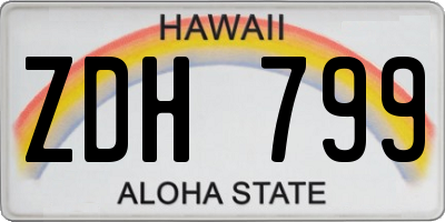 HI license plate ZDH799