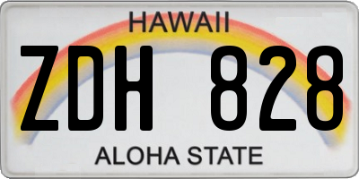 HI license plate ZDH828