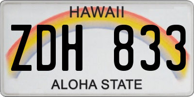 HI license plate ZDH833