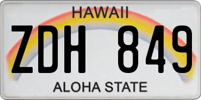 HI license plate ZDH849