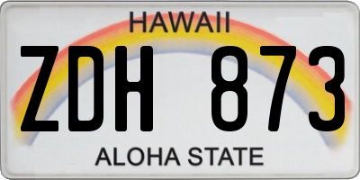 HI license plate ZDH873