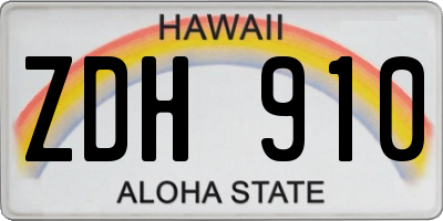 HI license plate ZDH910
