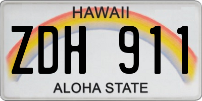 HI license plate ZDH911