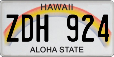 HI license plate ZDH924