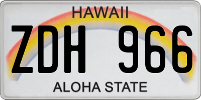 HI license plate ZDH966