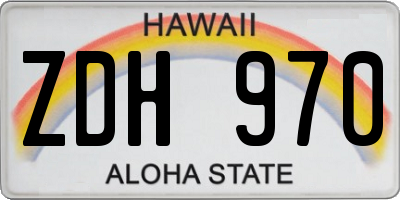 HI license plate ZDH970
