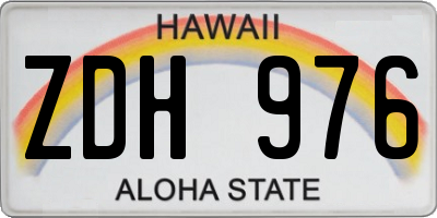 HI license plate ZDH976