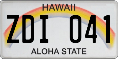 HI license plate ZDI041
