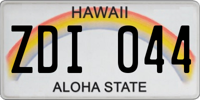 HI license plate ZDI044