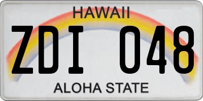 HI license plate ZDI048