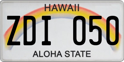 HI license plate ZDI050