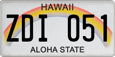 HI license plate ZDI051