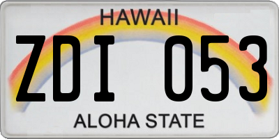 HI license plate ZDI053