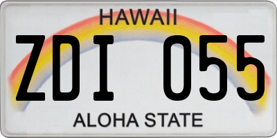 HI license plate ZDI055
