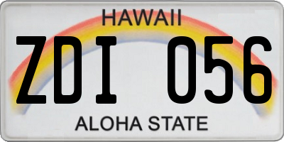 HI license plate ZDI056