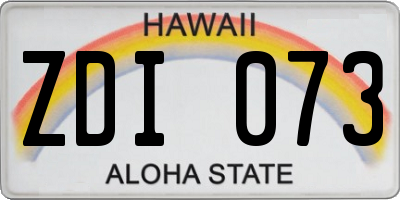 HI license plate ZDI073