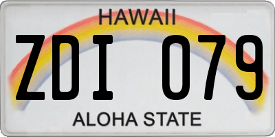 HI license plate ZDI079