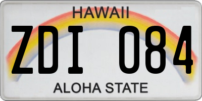 HI license plate ZDI084