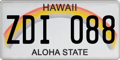 HI license plate ZDI088