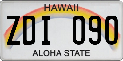 HI license plate ZDI090