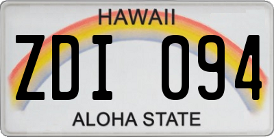 HI license plate ZDI094