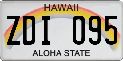 HI license plate ZDI095