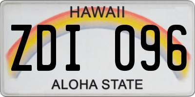 HI license plate ZDI096