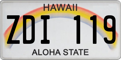 HI license plate ZDI119