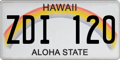 HI license plate ZDI120