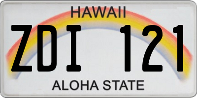 HI license plate ZDI121