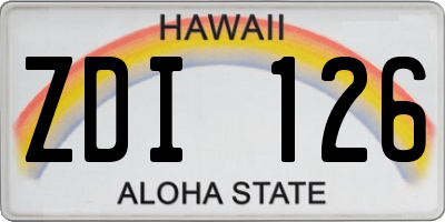 HI license plate ZDI126