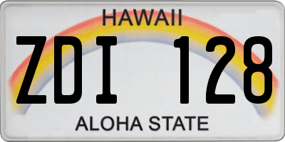 HI license plate ZDI128