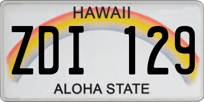 HI license plate ZDI129