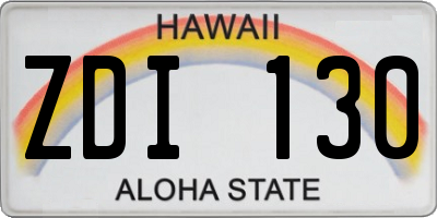 HI license plate ZDI130
